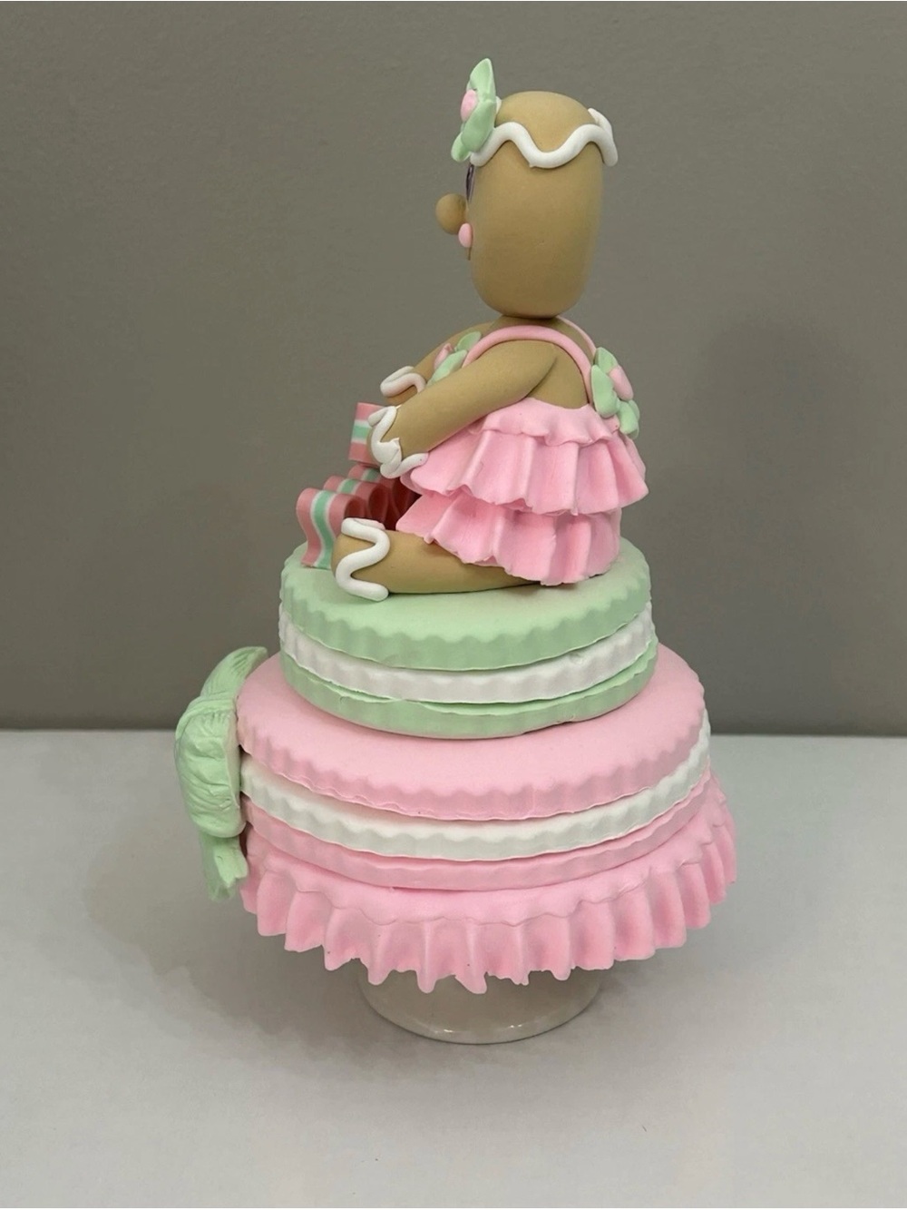 Pastel Pink & Mint Fake Macaroon Gingerbread Handmade Faux Dessert Display - Picture 3 of 8